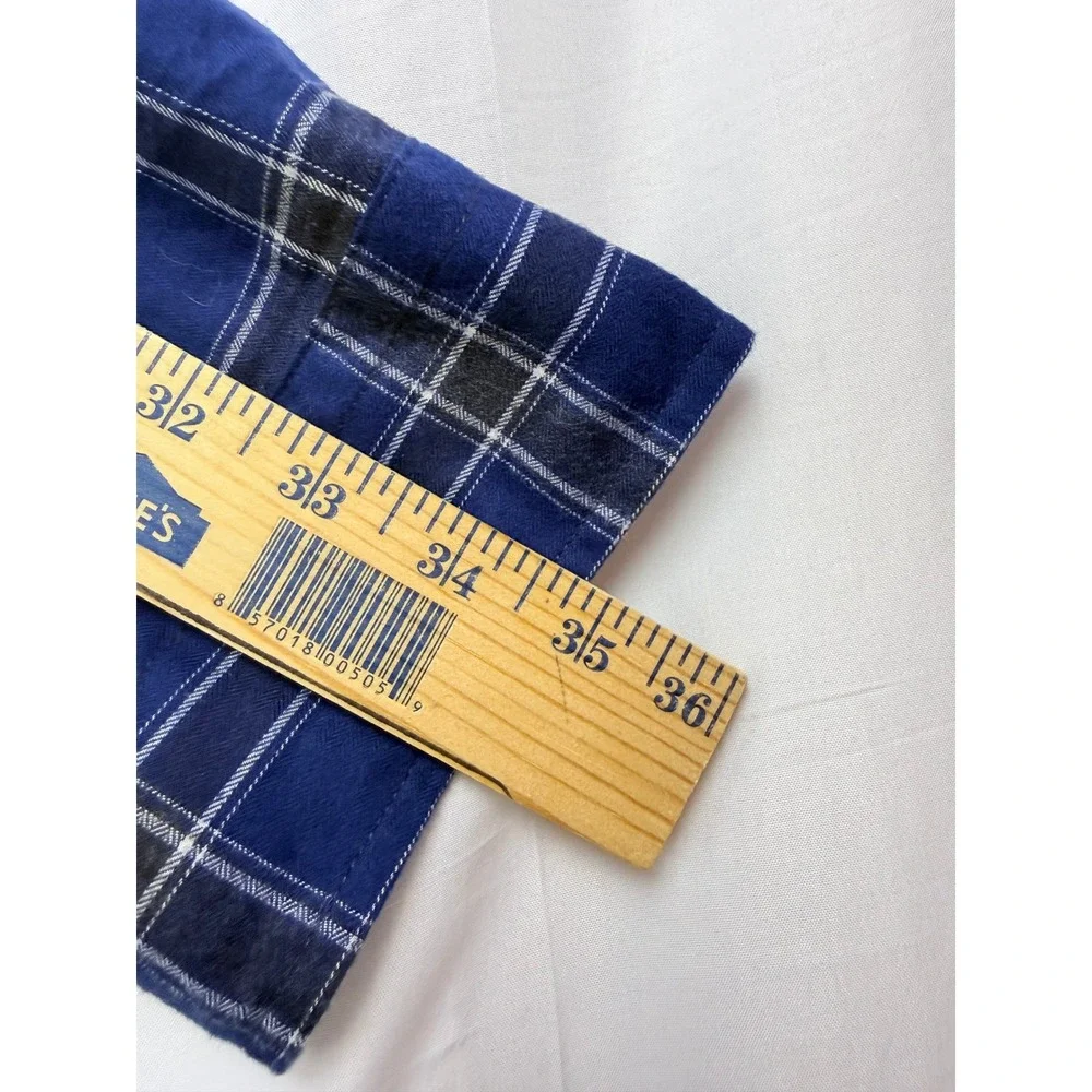 Banana Republic Luxe Flannel Slim Fit Plaid Long Sleeve Button Down Shirt Mens L